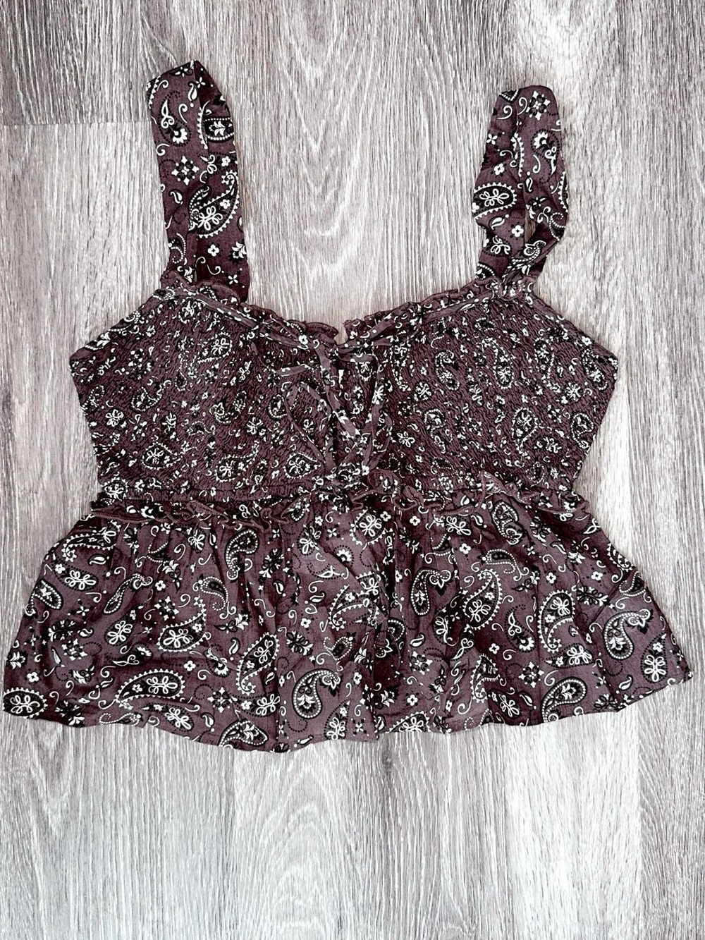 american eagle outfitters brown paisley tank!